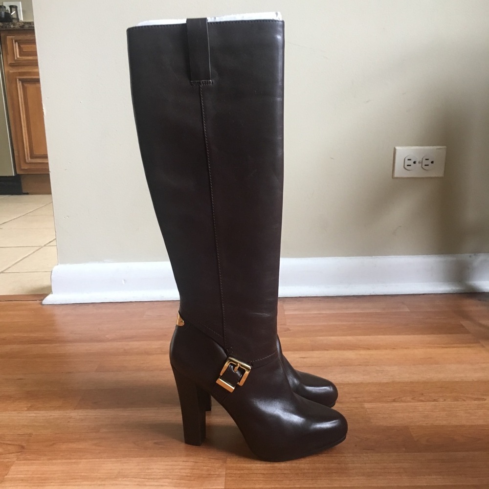 Michael Kors Brown Leather Boots - Picture 3 of 6